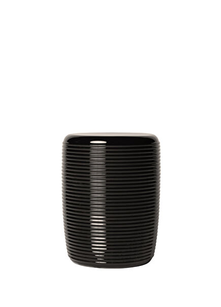 Onda Parlak Siyah Porselen Tabure Sehpa 33 cm