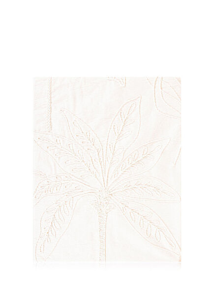 Cream Color Cotton Tasseled Throw Sofa Shawl 170 x 130 cm