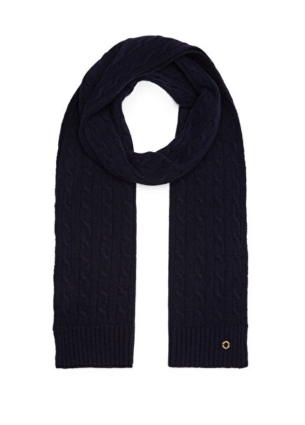 Navy Blue Women's Cashmere Blend Wool Scarf