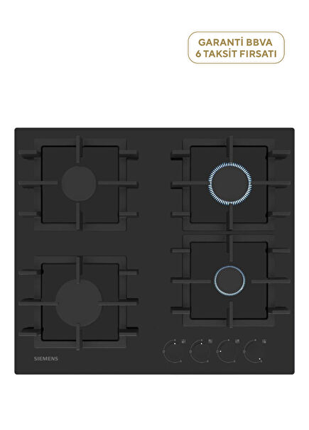 EN6B6NP40R iQ300 Siyah Sert Cam Gazlı Ocak 60 cm 