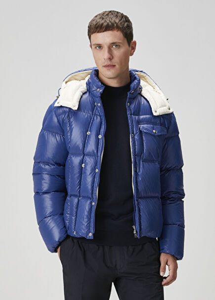 Lacivert Kapüşonlu Mont