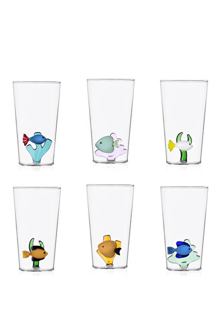 Marine Garden Collection Glass Set of 6 Tall Glasses