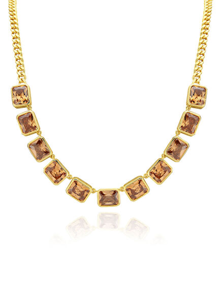 Medi Champagne 22K Gold Plated Women's Necklace