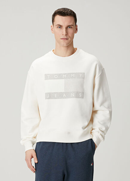 90s Distressed White Sweatshirt