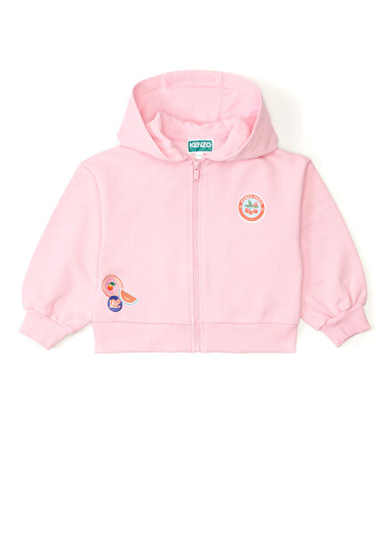 Pink Hooded Girls Sweatshirt