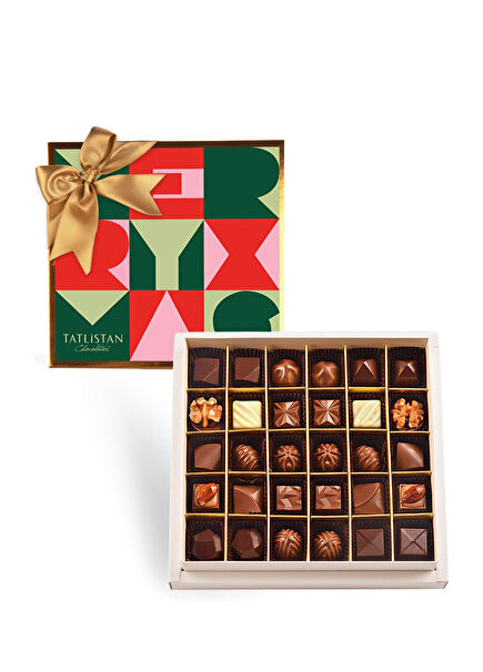 Merry Xmas 15 Çeşitli 30'lu Artisan Çikolata Paketi