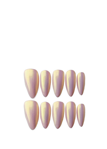 Tan Color Long Almond Reusable 15 Pack Prosthetic False Nail UBD1479
