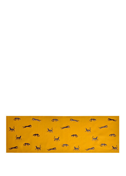 Leopard Pattern Special Design Yellow Linen Runner 40x120 cm