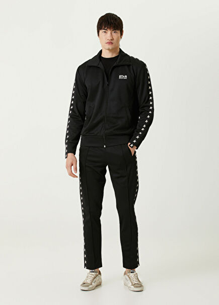 Siyah Şerit Yıldız Desenli Eşofman Altı