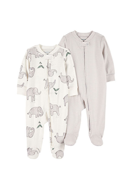 Ekru 2'li Unisex Bebek Uyku Tulumu