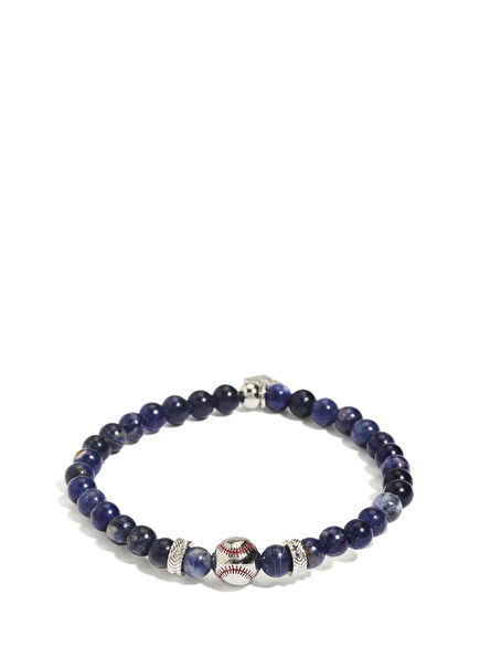 Blue Stone Detailed Mens Bracelet