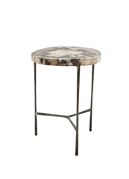 Boylan Black Nickel-plated Stand Side Table