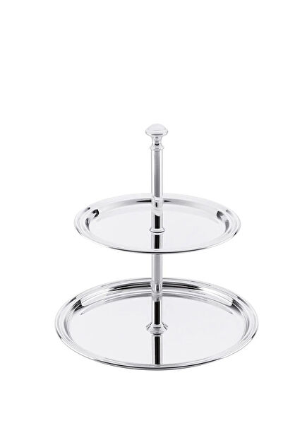 Silver Two-Layer Service Holder 23 cm