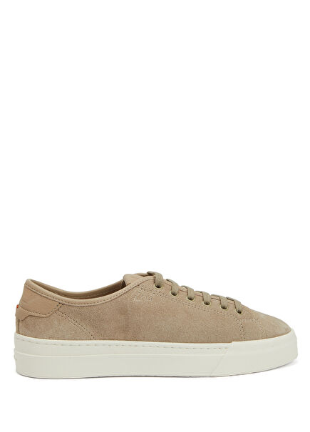 Men's Suede Sneakers With Beige Logo Detail