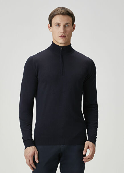 Navy Blue Wool Knitwear