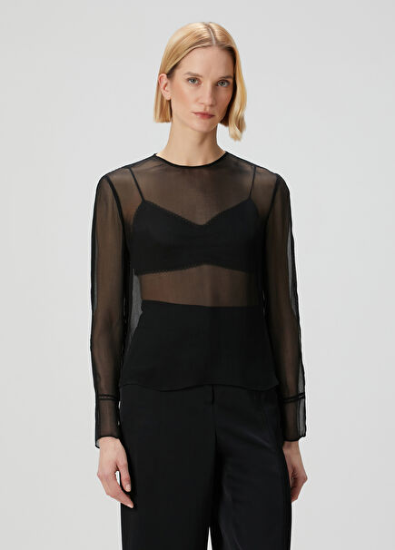 Black Chiffon Blouse