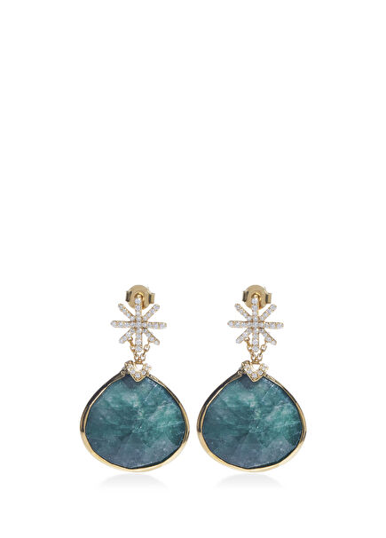 Pırlanta Detaylı Kadın Altın Küpe