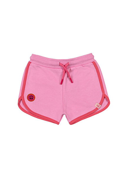 Retro Pembe Biyeli Kız Çocuk Şort