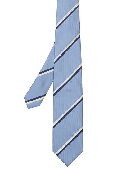 Blue White Silk Tie
