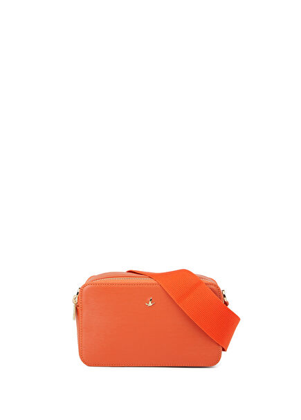 Orange Logo Detailed Women's Crossbody Bag