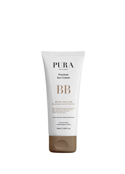 Premium Geniş spektrumlu SPF50+ BB Güneş Koruyucu Krem 75 ml
