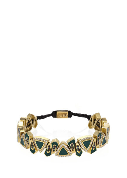 Triangle Handmade Women's Bracelet with Stones and Enamel