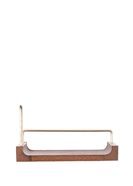 Forest Gold Eskitme Detaylı Meşe Ahşap Küçük Boy Uçan Raf 