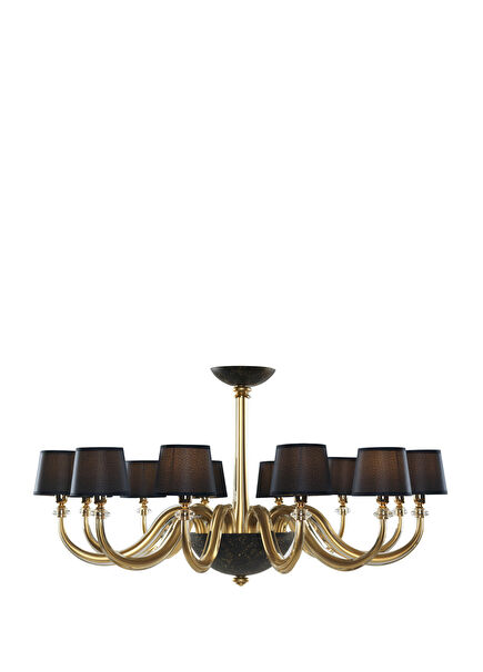 Reme Bohemia Crystal Gold Color Metal Capped Chandelier