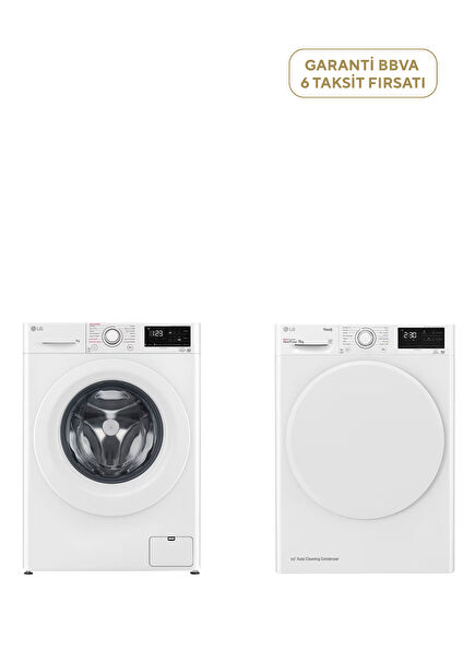 F4V3VYW3WE 9 kg 1400 Devir Çamaşır Makinesi + RH90V3AV0N A Enerji Sınıfı 9 kg Çamaşır Kurutma Makinesi