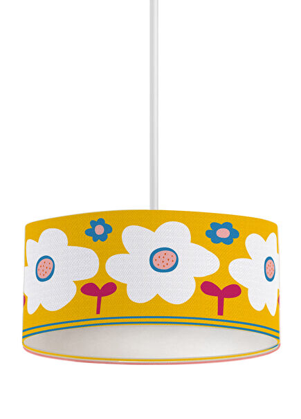Big Flowers Sarı Çocuk Odası Tavan Aydınlatma