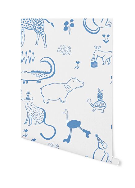 African Sunset XXL Indigo Blue Duvar Kağıdı 3x2.65 m²