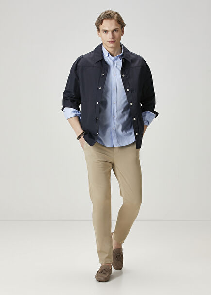 Slim Fit Bej Chino Pantolon