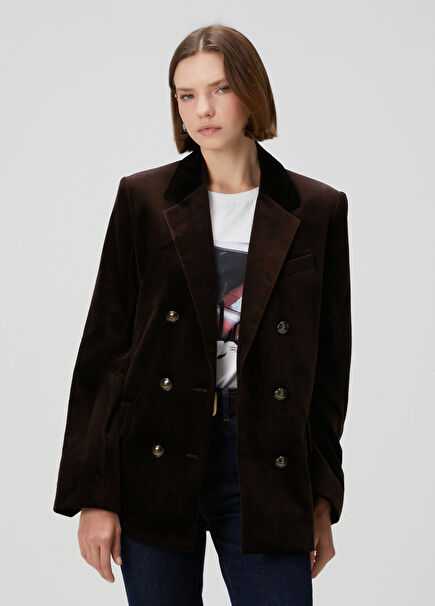 Vaska Kahverengi Kadife Ceket