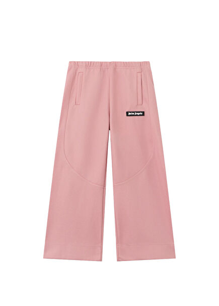 Pink White Logo Girls Sweatpants