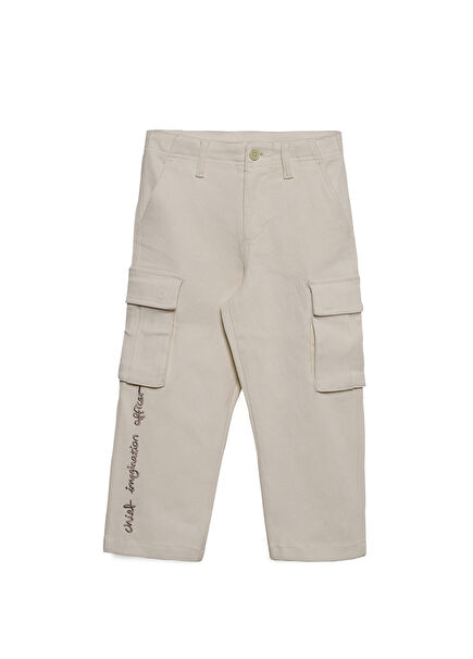 Nº01 Off-White Organic Cotton Cargo Pants