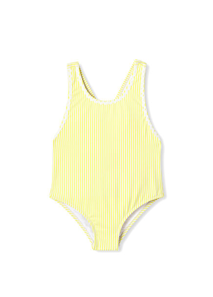 Yellow Striped Baby Girl Swimsuit