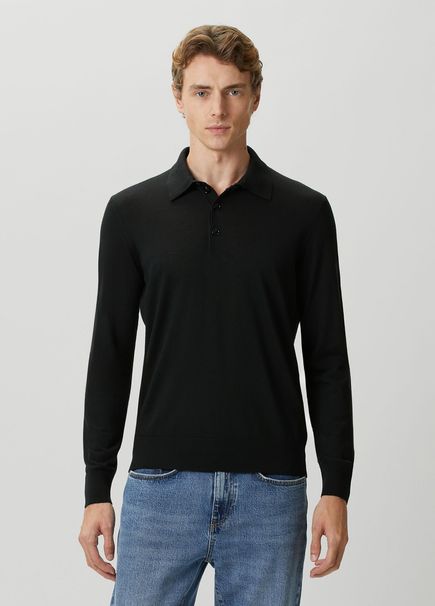 Siyah Yün Polo Triko
