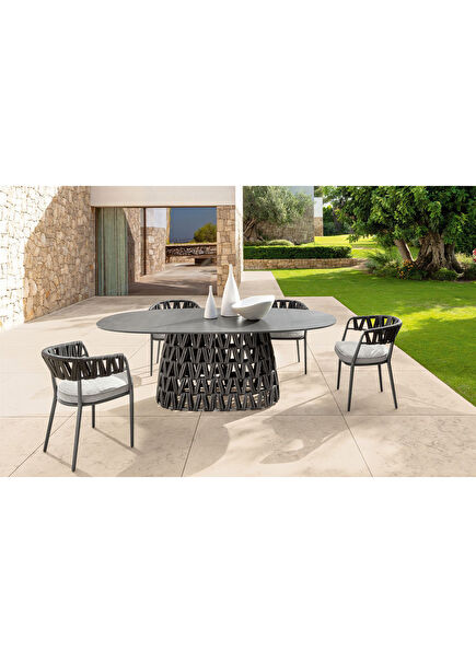 Swipe Anthracite Garden Table Set