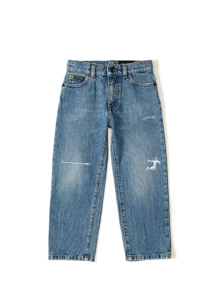 Koyu Mavi Erkek Çocuk Jean Pantolon
