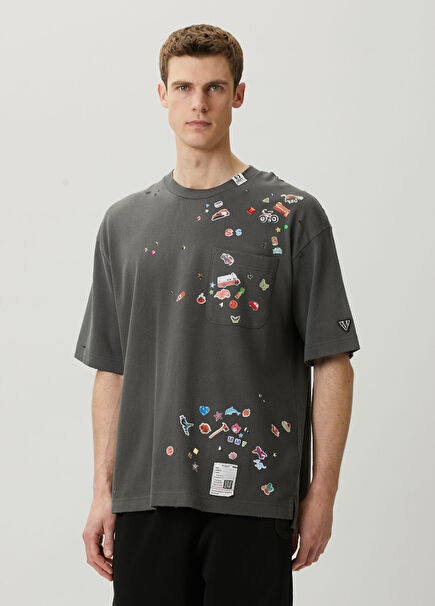 Kids Sticker Siyah T-shirt