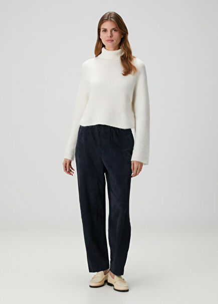 Lacivert Süet Pantolon