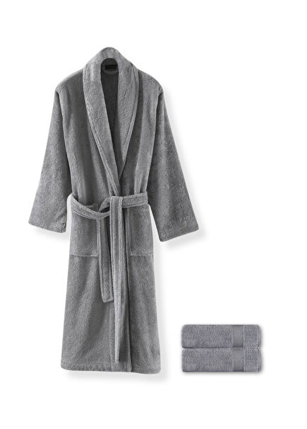 Sicilia Grey 100% Cotton 3-Piece Terry Robe Set