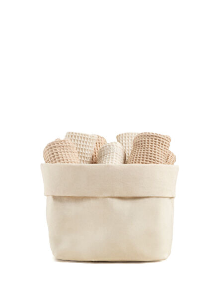 Grid Latte 100% Cotton 6-Piece Hand Towel Set