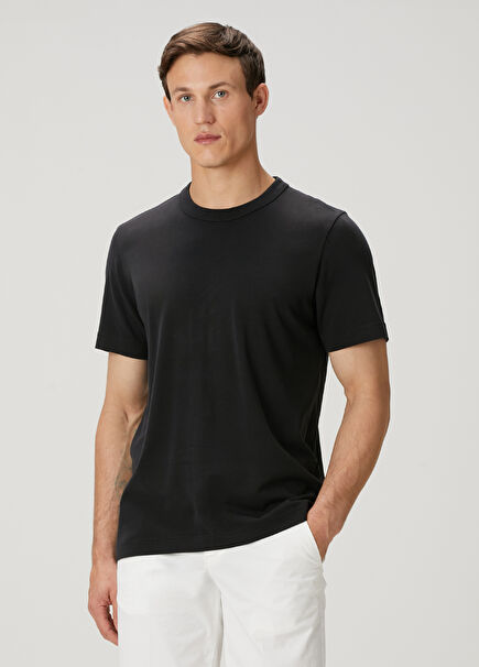 Regular Fit Siyah Basic T-shirt