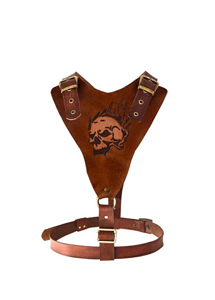 Taba Deri Köpek Gövde Tasması ve Gezdirme Tasması Seti