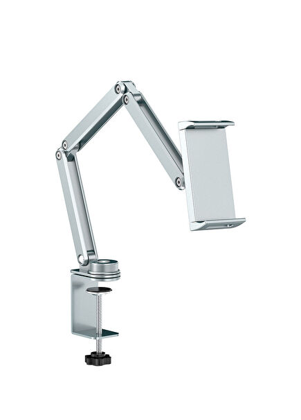 Gri Metal Ayarlanabilir 360° Döner Telefon Tablet Tutucu Wi-ZM001 