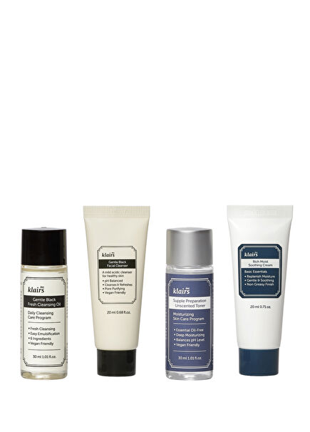 Skincare Trial Kit K-Beauty 4'lü Temel Cilt Bakımı Seti 