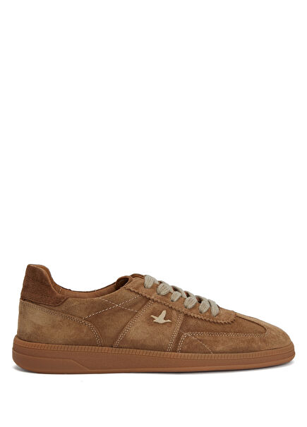 Dark Beige Women's Leather Sneakers