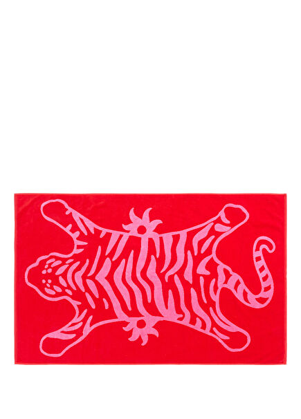 Tabea Pink Red Cotton Velvet Beach Towel 90 x 150 cm