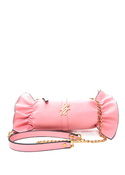 Loya Pembe Deri Kadın Omuz Çantası